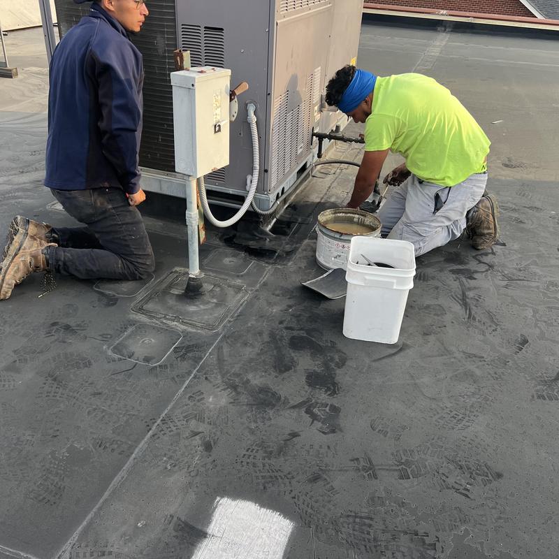 EPDM Roof Leak Repair Exxon Gas Station | Monroe NC project photo 2