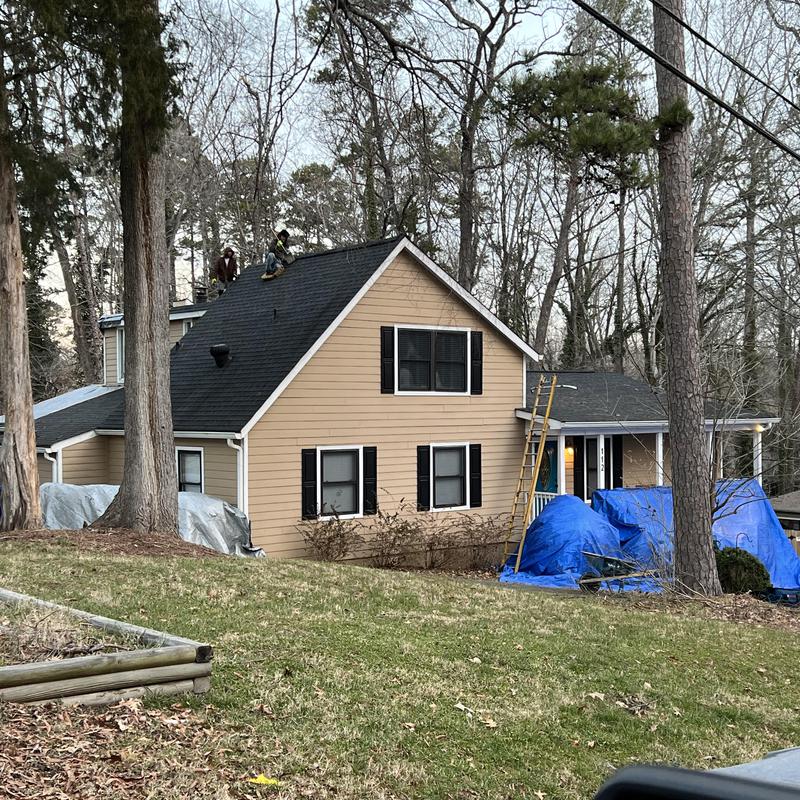 Project photo: Charlotte, NC Roof Replacement - a tree hit this house and