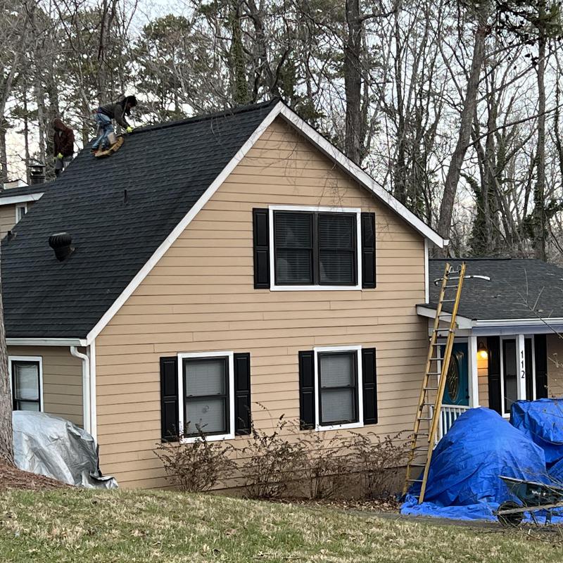 Charlotte, NC Roof Replacement - a tree hit this house and project photo 4