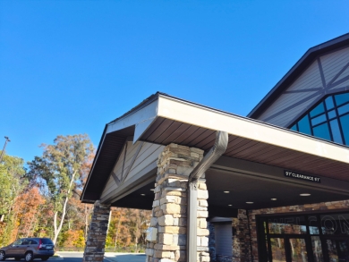 Commercial Portico Roof Edge, Fascia and Soffit Repair – Fort Mill, SC project photo 2