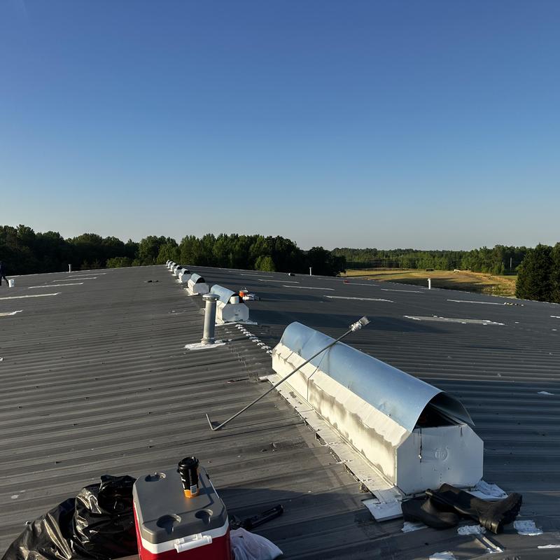 Industrial Roof Restoration & Custom Ridge Vent Hood Installation Roxboro, NC project photo 3