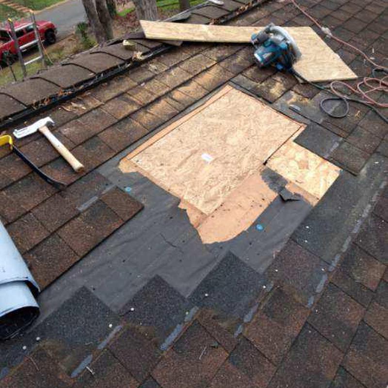 Rock Hill, SC Roof Repair - a piece of fascia metal blew project photo 4