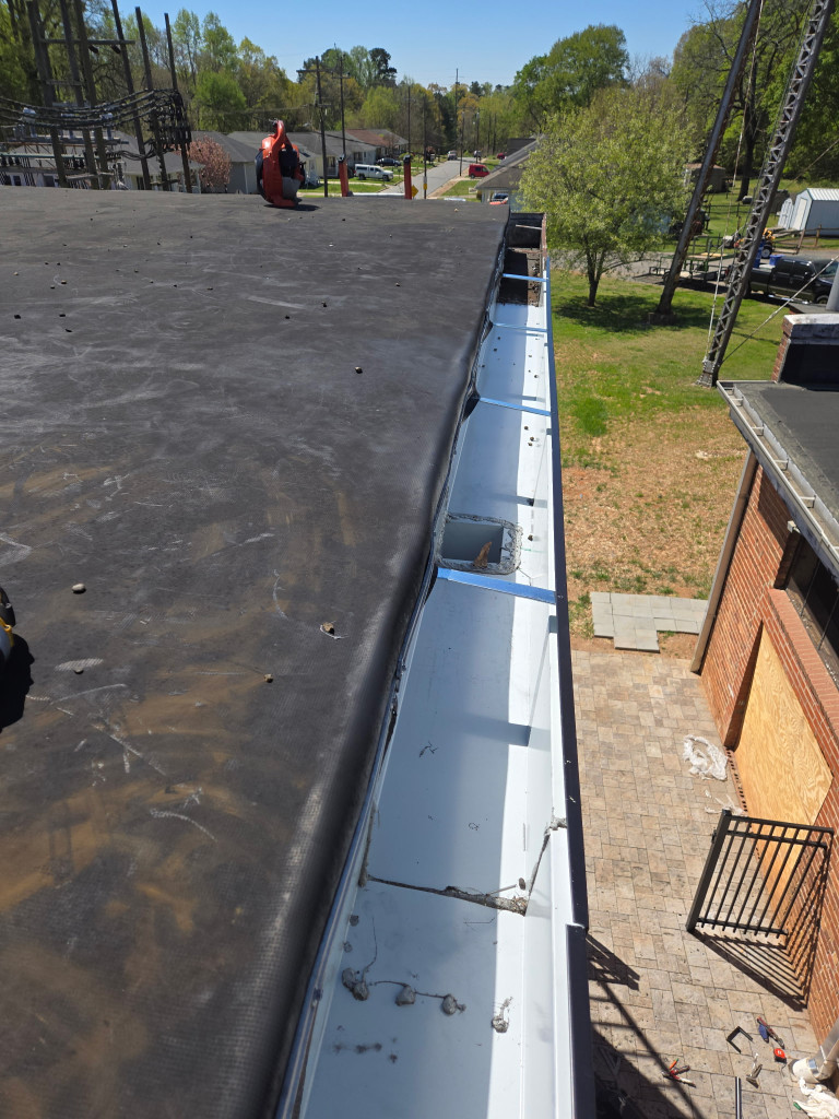 Commercial Gutter, Collector Head and Downspout Installation – Belmont, NC project photo 4