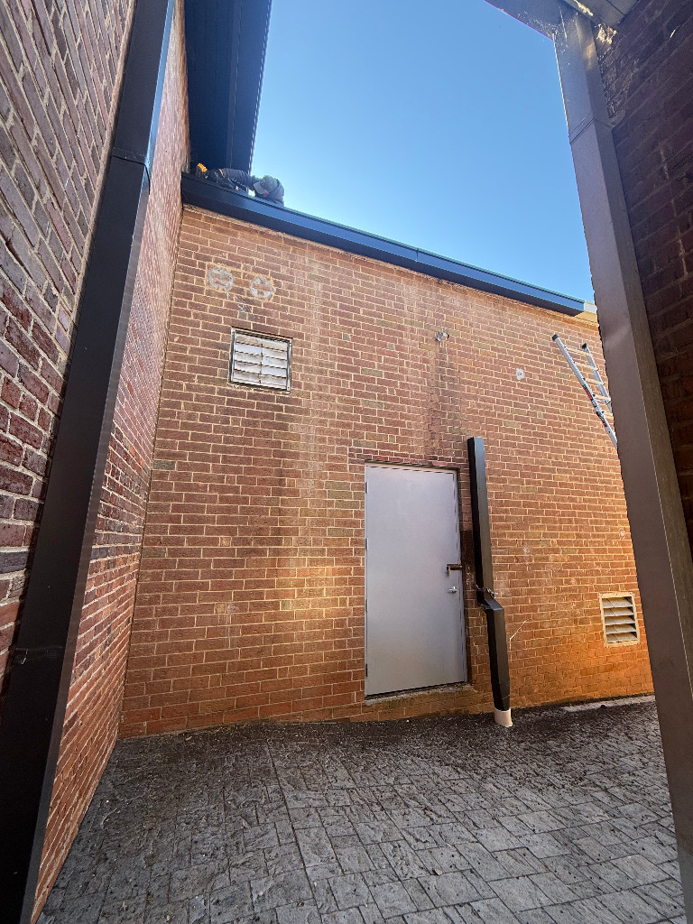 Commercial Gutter, Collector Head and Downspout Installation – Belmont, NC project photo 5