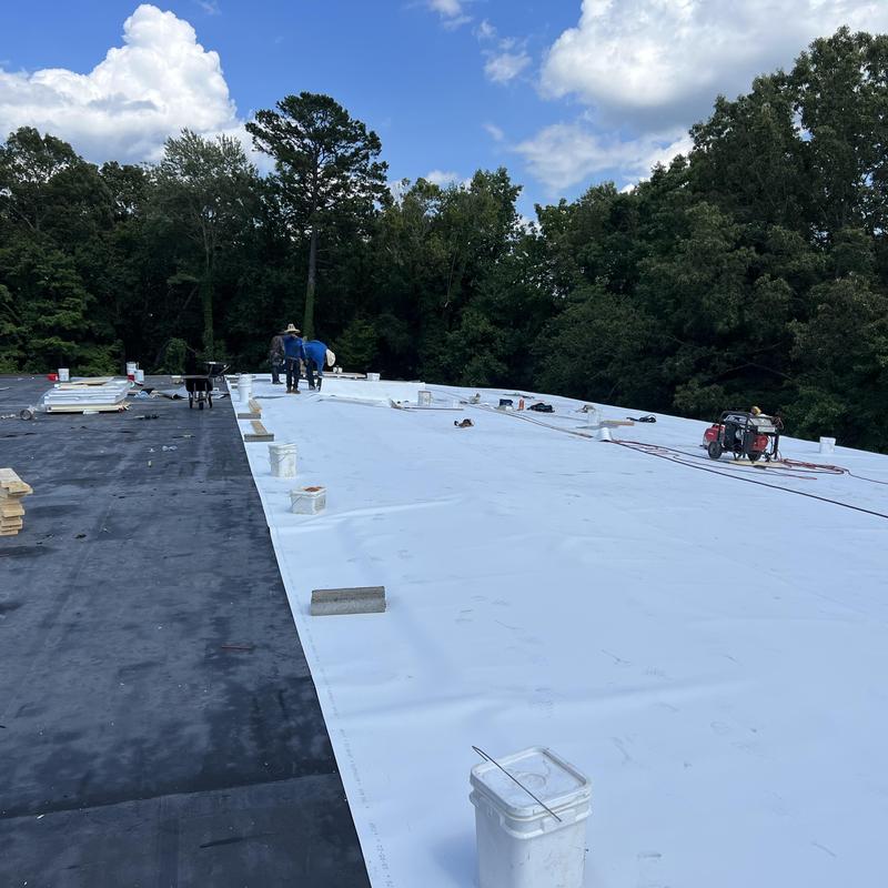 TPO Roof Replacement & Deck Repair in Valdese, NC Industrial Warehouse project photo 1