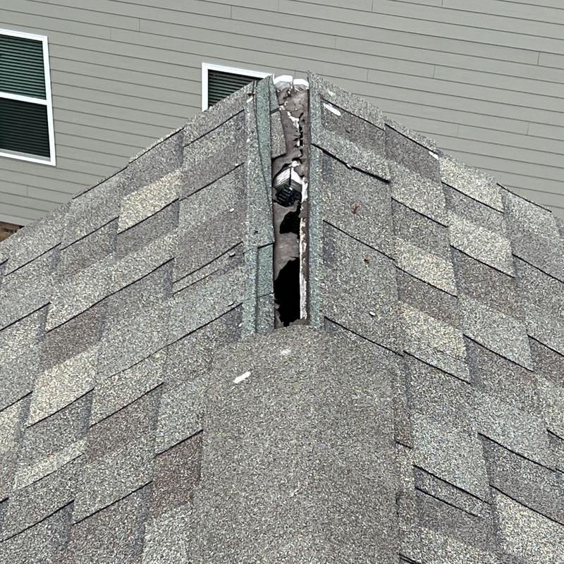 Project photo: McAdenville, NC storm damage roof repair. A recent wind
