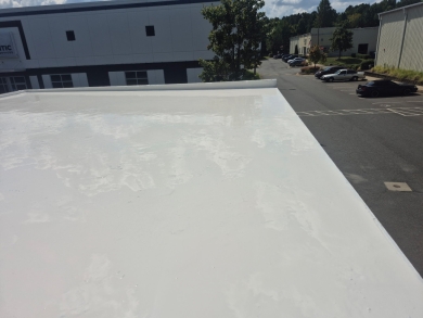 Commercial Flat Roof Elastomeric Coating and Coping Sealant Repair – Charlotte, NC project photo 3