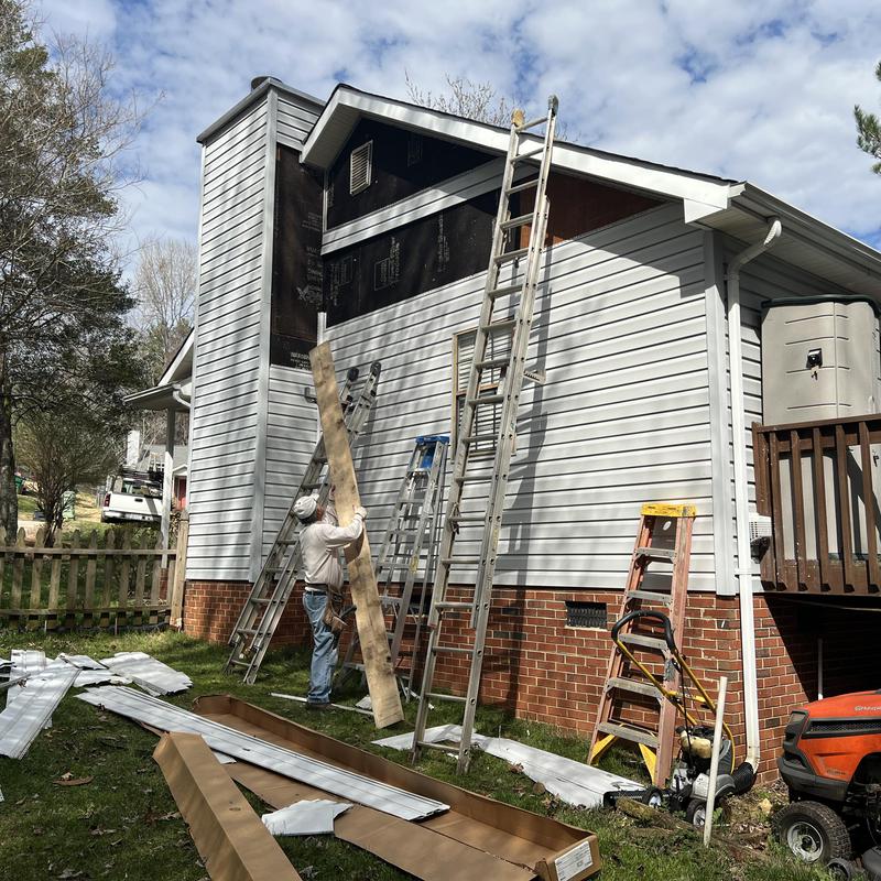 Project photo: Charlotte, NC Siding Replacement - a tree fell and damaged