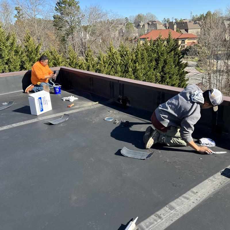 Project photo: Waxhaw, NC EPDM Flat / Commercial Roof Repair - the scupper