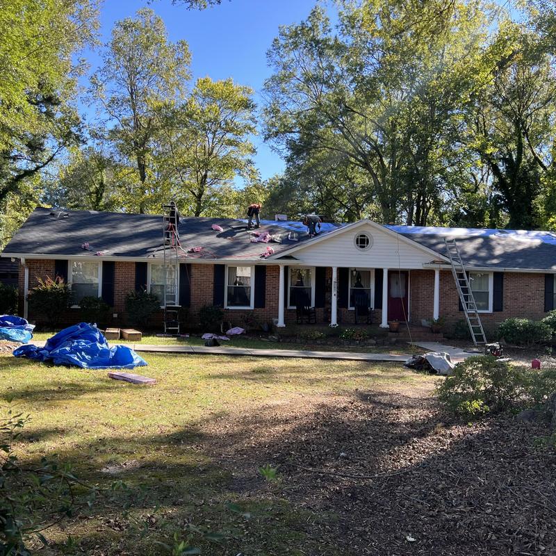 Roof Replacement in Charlotte NC Chimney Reflash, Ice & Water Shield Valleys, Owens Corning Duration Shingles project photo 5
