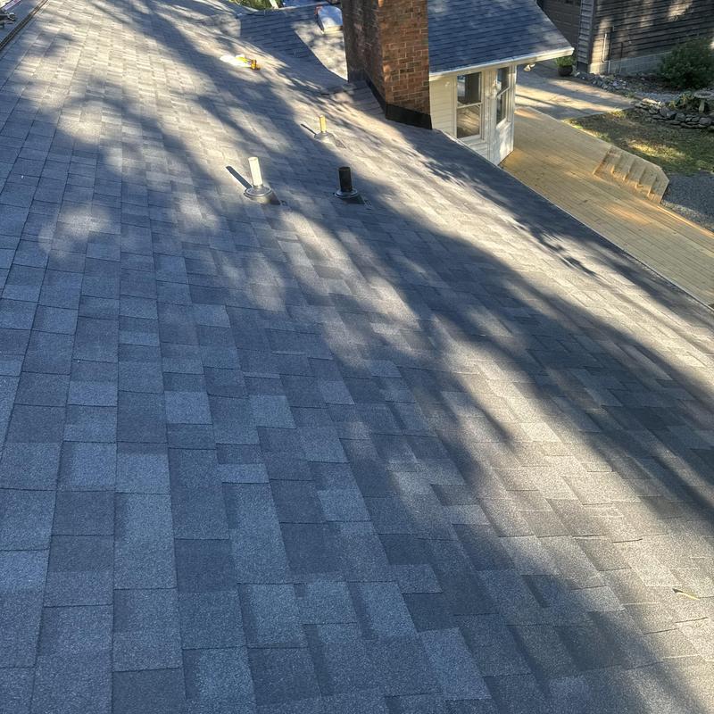 Roof Replacement in Charlotte NC Chimney Reflash, Ice & Water Shield Valleys, Owens Corning Duration Shingles project photo 4