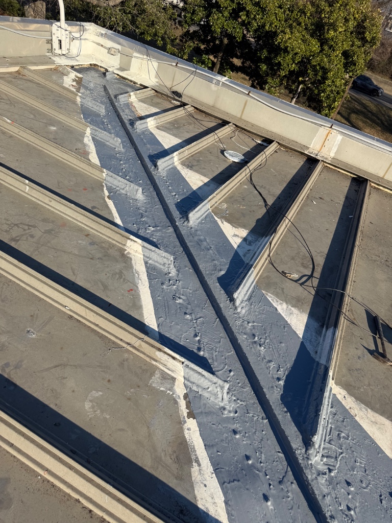 Commercial Metal Roof Valley Silicone Coating – Charlotte, NC project photo 3