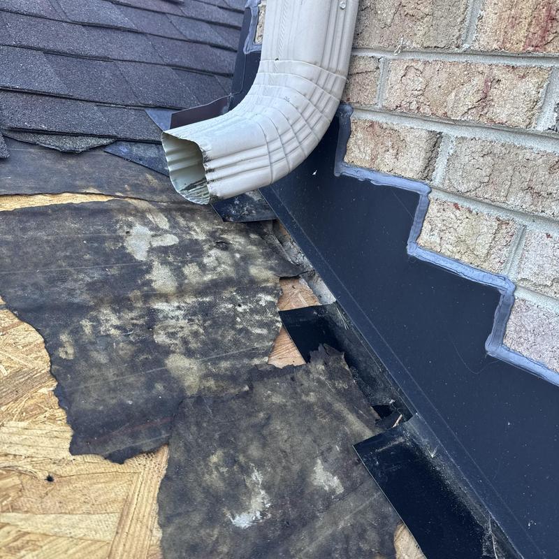 Project photo: Roof Leak Repair at Wall Flashing & Gutter Termination Mooresville NC