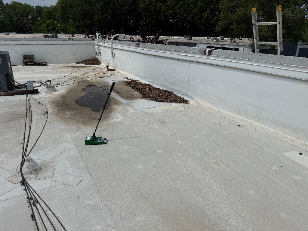 Project photo: Commercial Flat Roof Silicone Coating Repair – Charlotte, NC