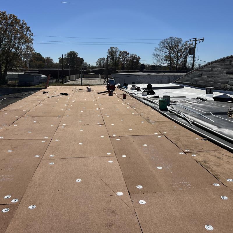 Project photo: Belmont, NC - TPO Roof Installation. This flat commercial