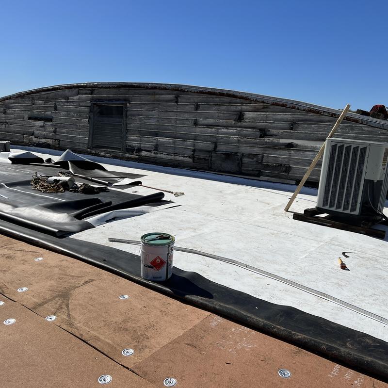 Belmont, NC - TPO Roof Installation. This flat commercial project photo 2