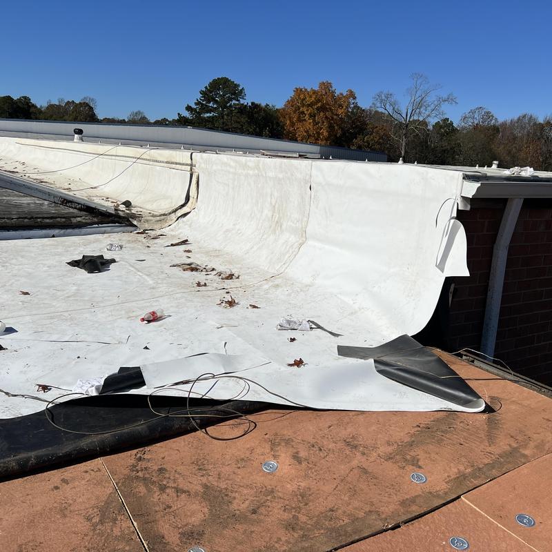 Belmont, NC - TPO Roof Installation. This flat commercial project photo 3