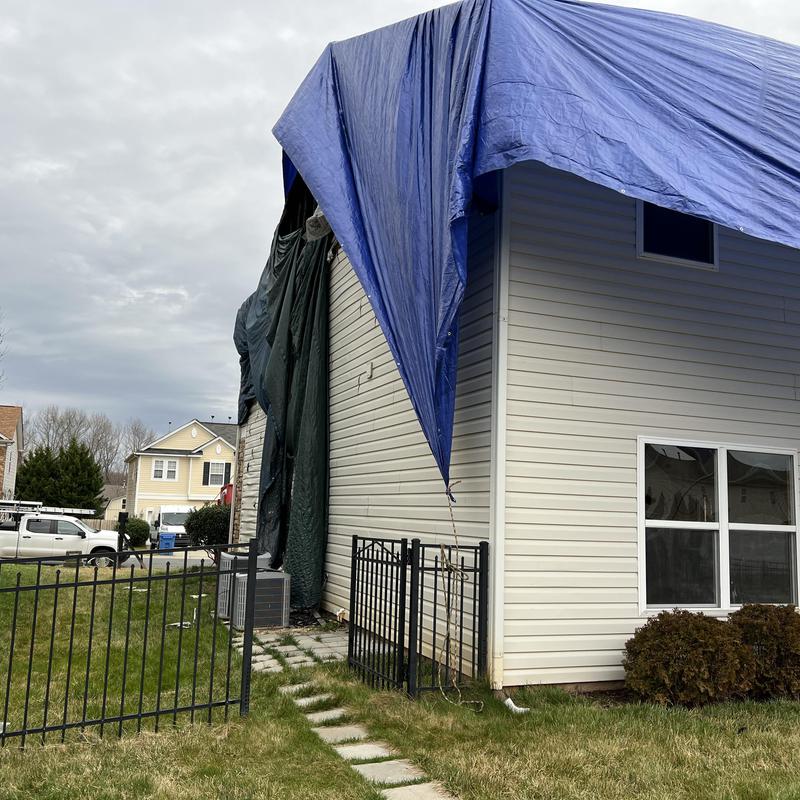 Charlotte NC Emergency Tarp - this fire damaged home needed project photo 4
