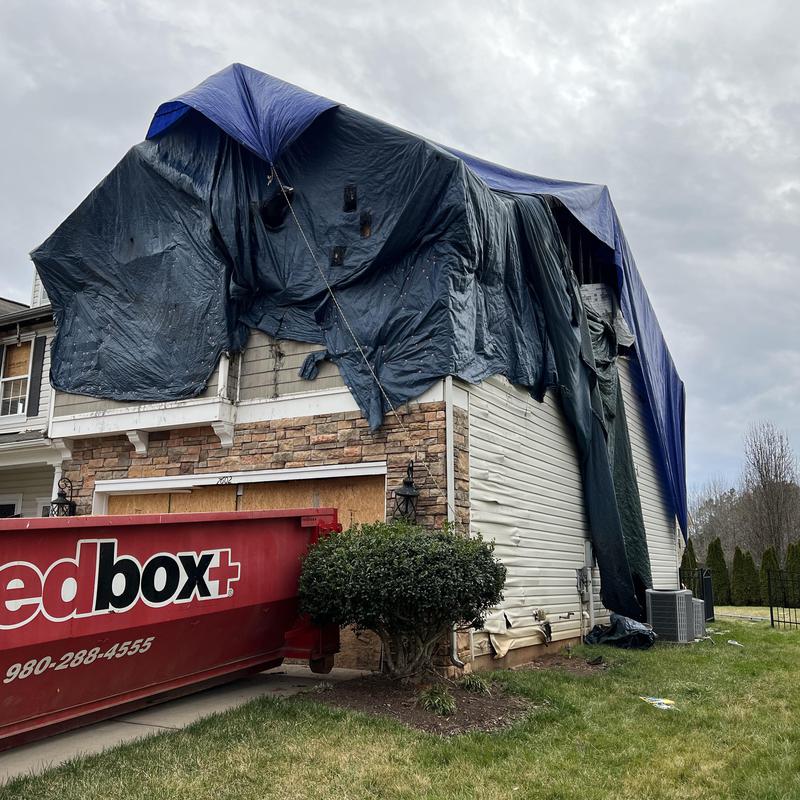 Charlotte NC Emergency Tarp - this fire damaged home needed project photo 2