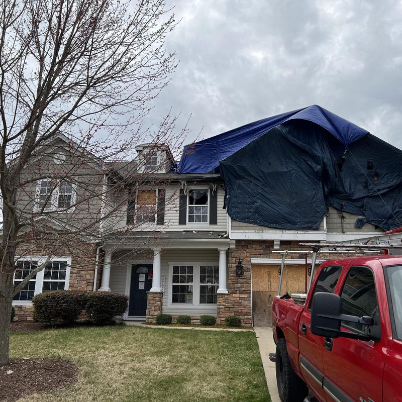 Charlotte NC Emergency Tarp - this fire damaged home needed project photo 5