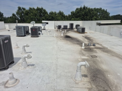 Project photo: Commercial Scattered TPO Coating Repair – Charlotte, NC