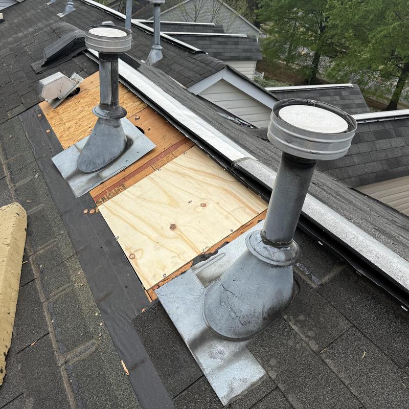 Project photo: Ridge Vent Leak Repair & Deck Replacement Charlotte Roof Service