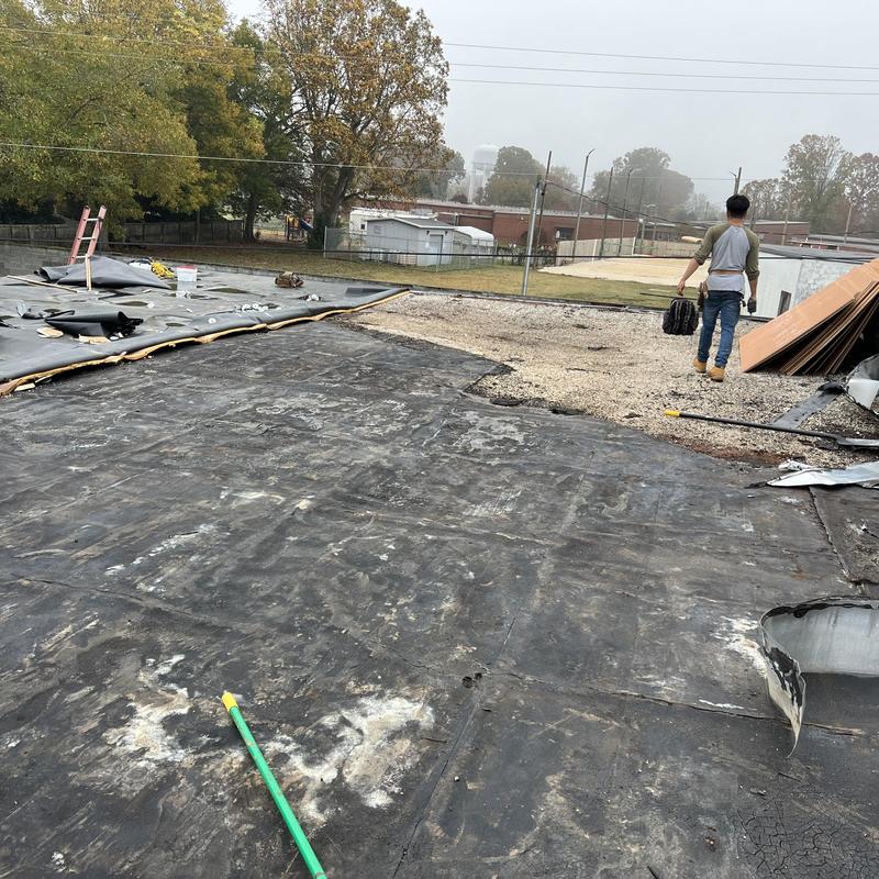 Belmont, NC - Commercial roof repair This old EPDM roof was project photo 2