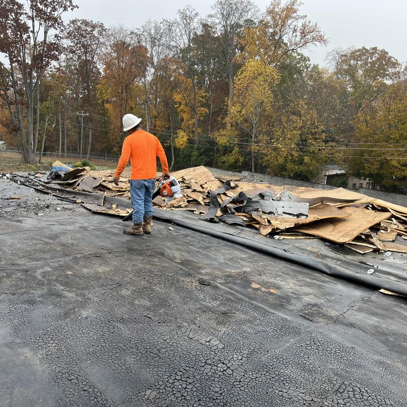 Belmont, NC - Commercial roof repair This old EPDM roof was project photo 3