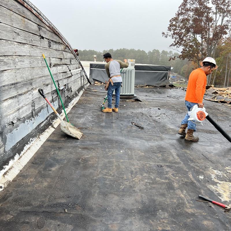 Belmont, NC - Commercial roof repair This old EPDM roof was project photo 4