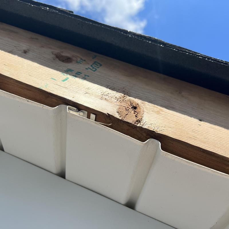 Waxhaw, NC Roof Repair - upper gable fascia metal came project photo 2